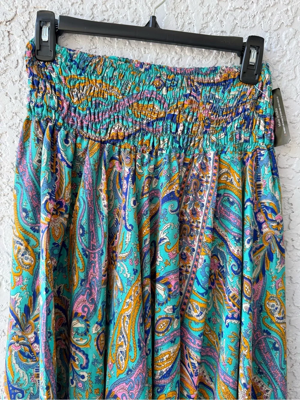 Bohemian Wide-Leg silky Paisley Palazzo Pants one size